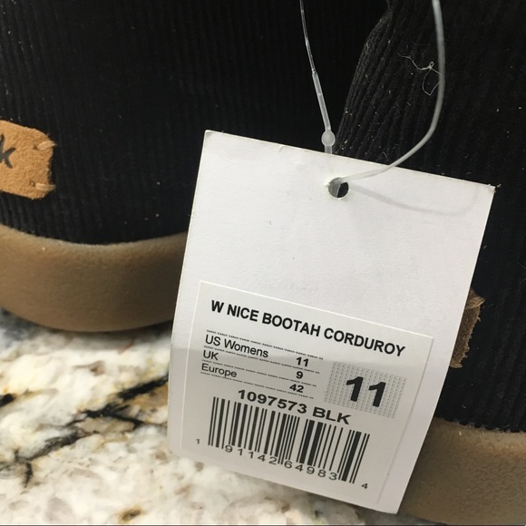 Sanuk Women's NICE Bootah CORDUROY - BLACK - Picture 5 of 6